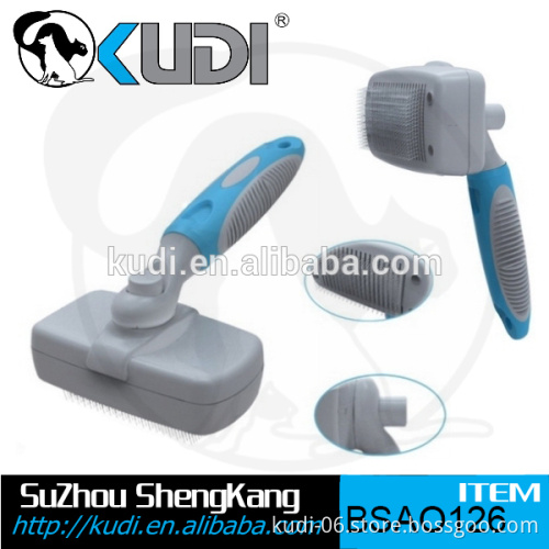 Retractable dense pins pet slicker brush